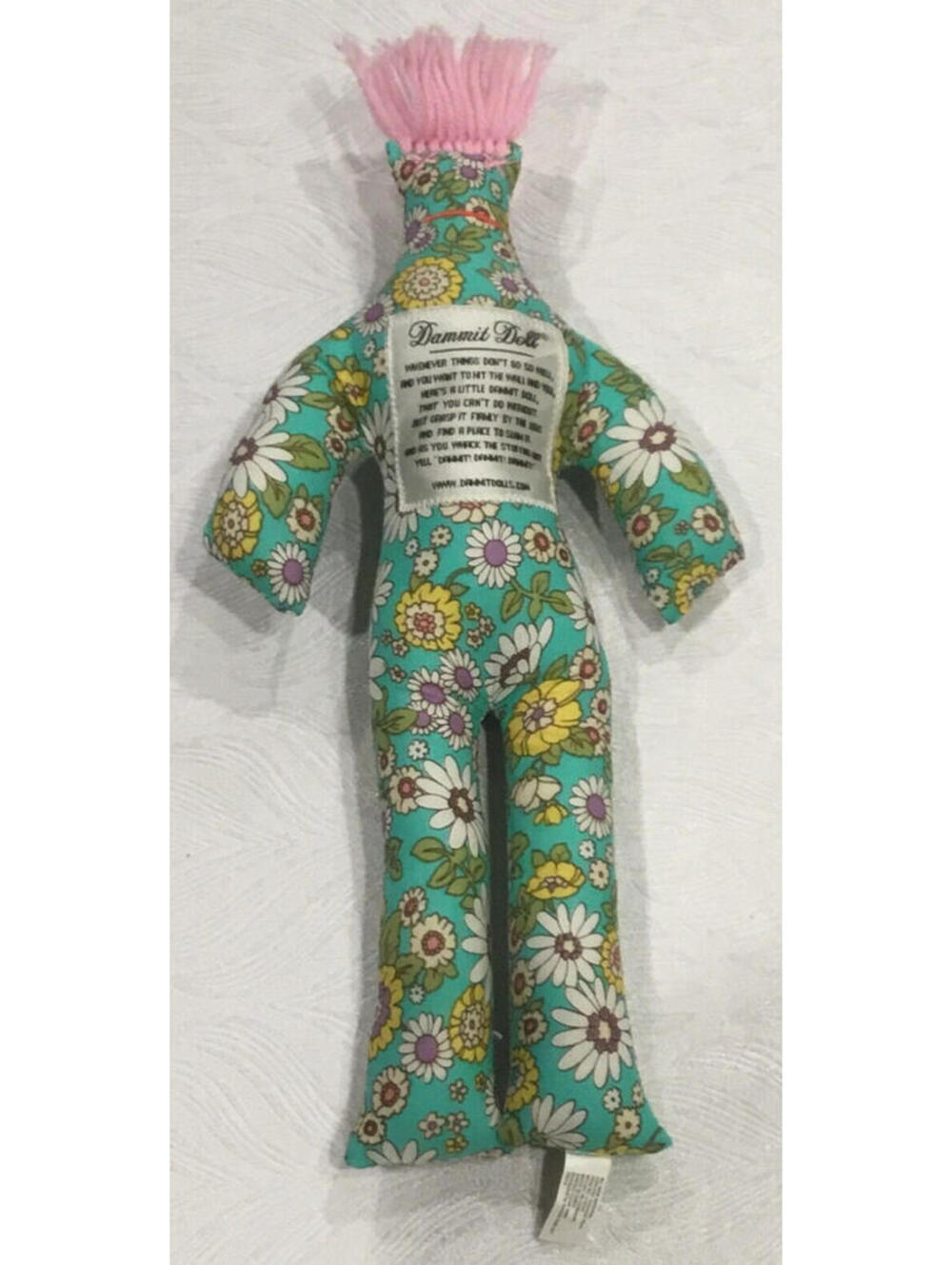 Original Dammit Doll 12" Floral Pattern Stress Relief